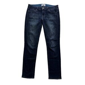 PAIGE jeans size 28 inseam 28 skyline ankle peg stretch low rise denim dark blue